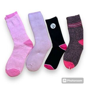 BUNDLE 4 pairs of pink cozy socks